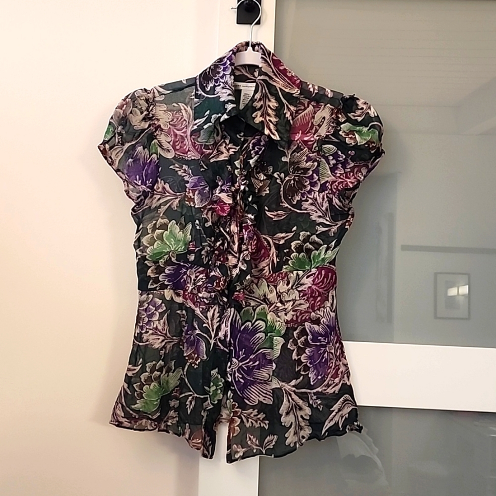 Diane von Furstenberg silk floral shirt